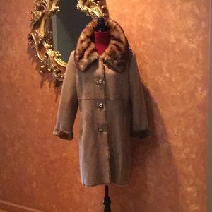 Nine West Faux Fur Coat. Light Brown Size Large.